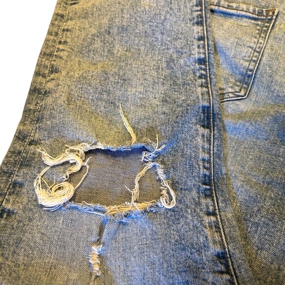 Express Light Wash High Rise Distressed Raw Hem Jeans 6R - Picture 5 of 7